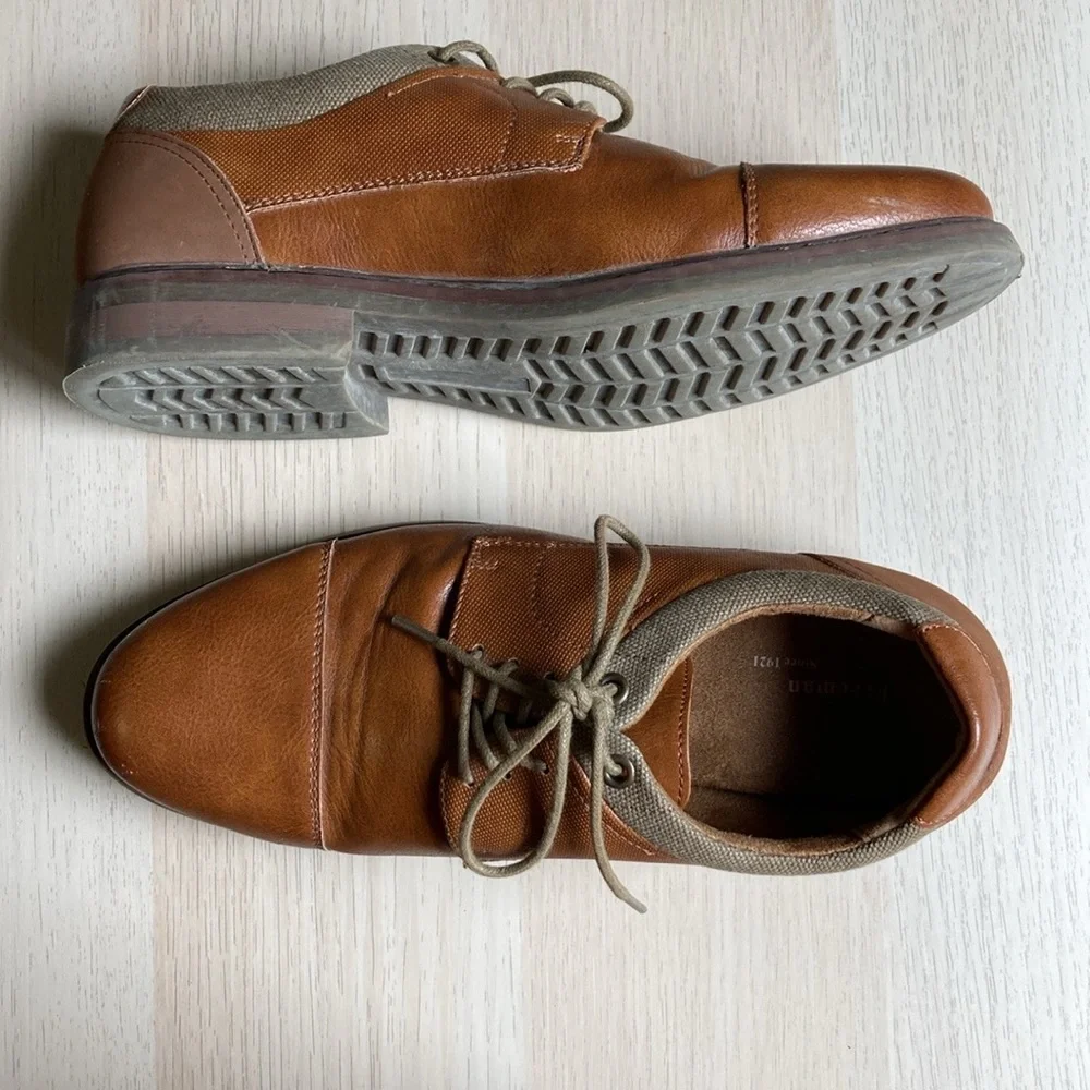Boys' Freeman Kids Randy Dress Shoes in Tan Size 3 - Medium Lace Up Fall Wedding